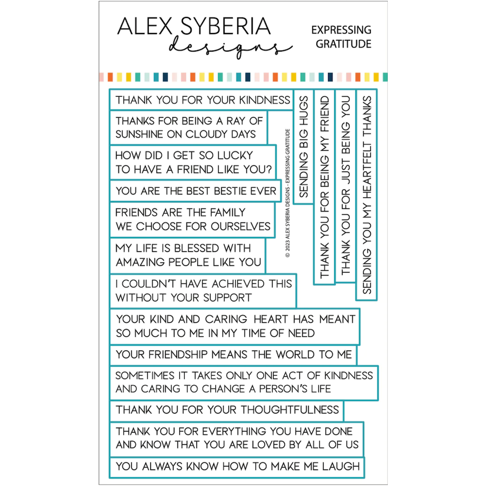 Alex Syberia Designs EXPRESSING GRATITUDE Sentiment Die Set asdcd40