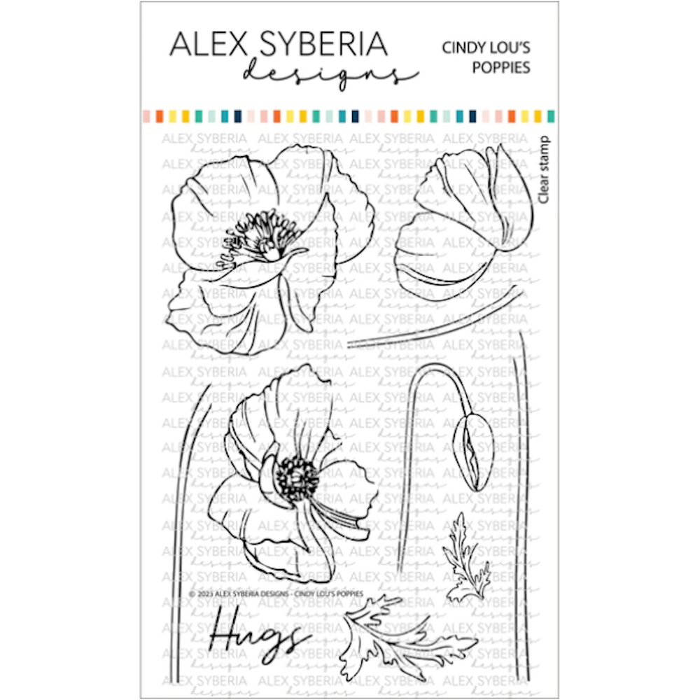 Alex Syberia Designs CINDY LOU'S POPPIES Clear Stamp Set asdsta4638