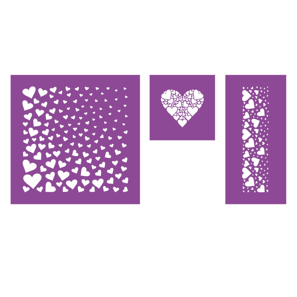 Crafter's Companion Love Hearts Stencil Set cc-sten-lovehea Individual Images