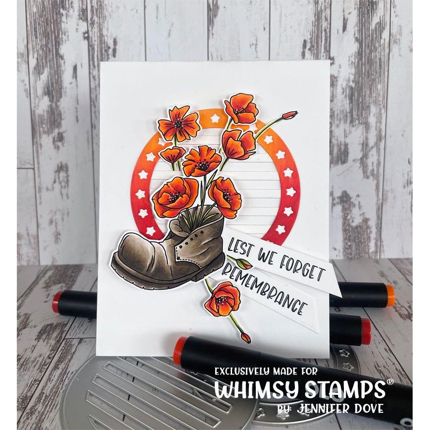 Whimsy Stamps Poppy Remembrance Clear Stamps CWSD206a Remembrance