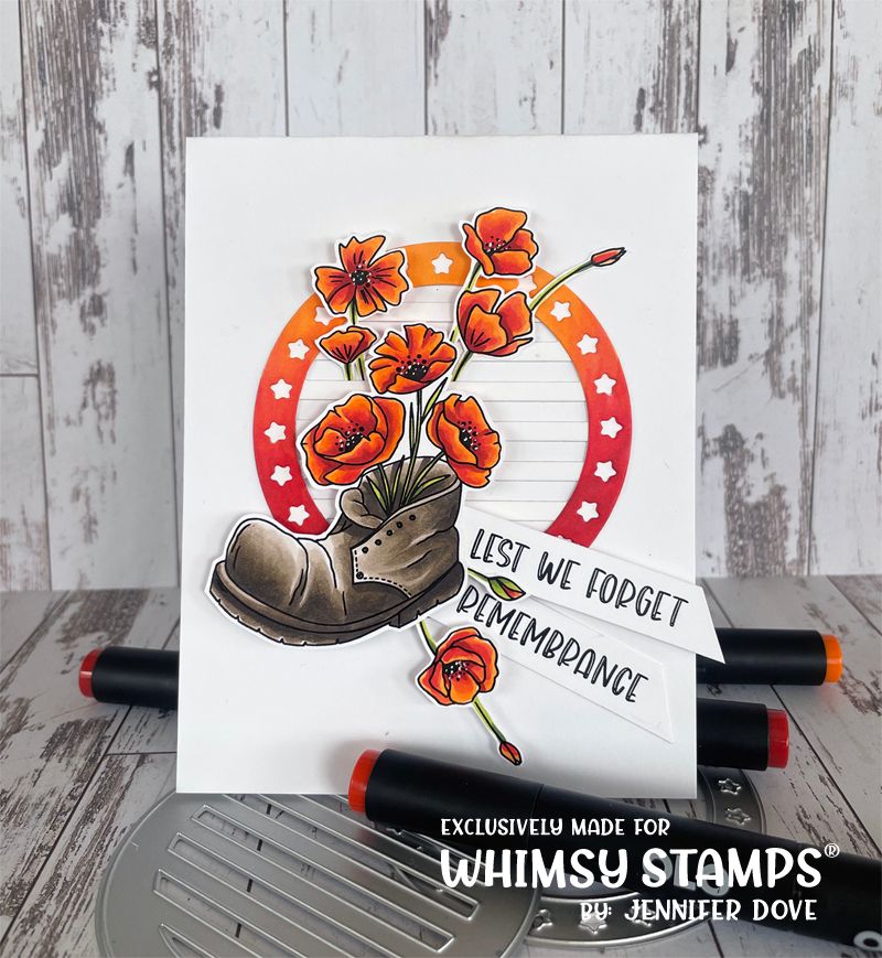 Whimsy Stamps Poppy Remembrance Clear Stamps CWSD206a Remembrance