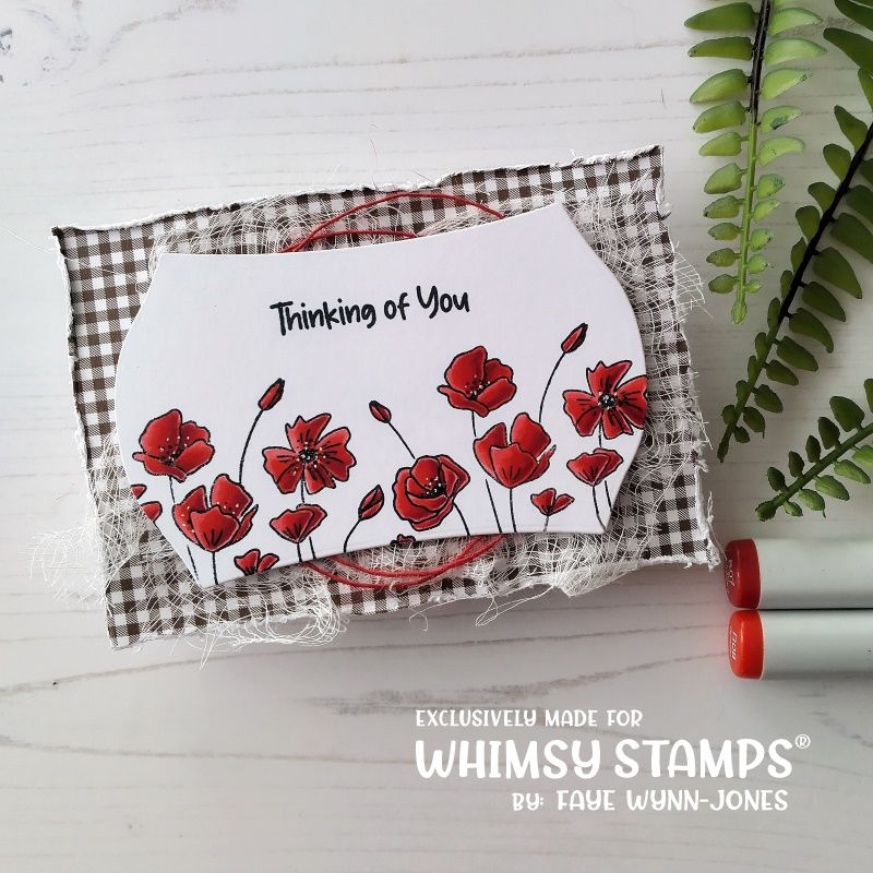 Whimsy Stamps Poppy Remembrance Clear Stamps CWSD206a Thinking of you