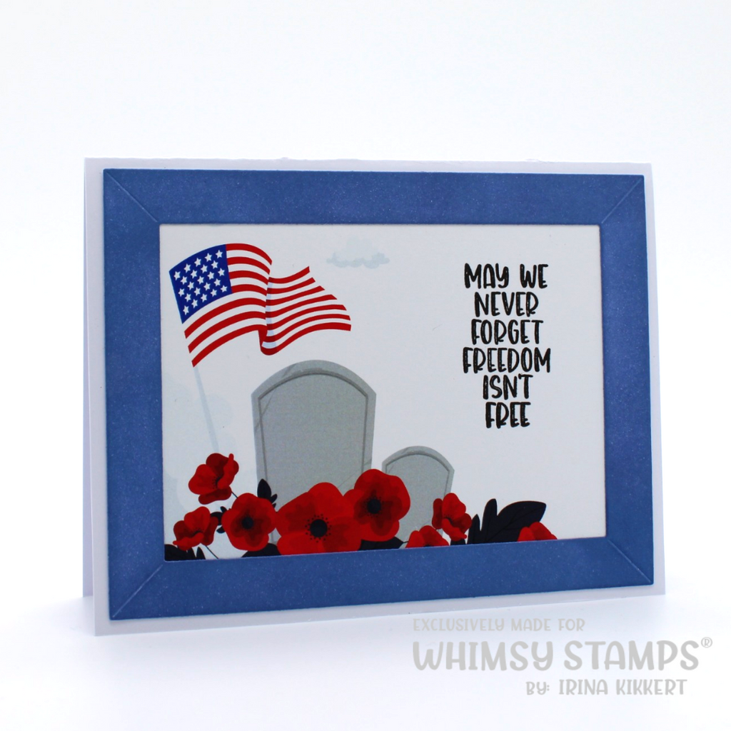 Whimsy Stamps Poppy Remembrance Clear Stamps CWSD206a Freedom