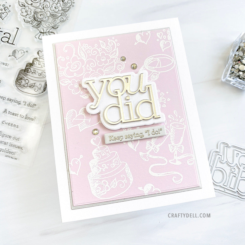 Pink and Gold You Did Wedding Card | color-code:ALT03