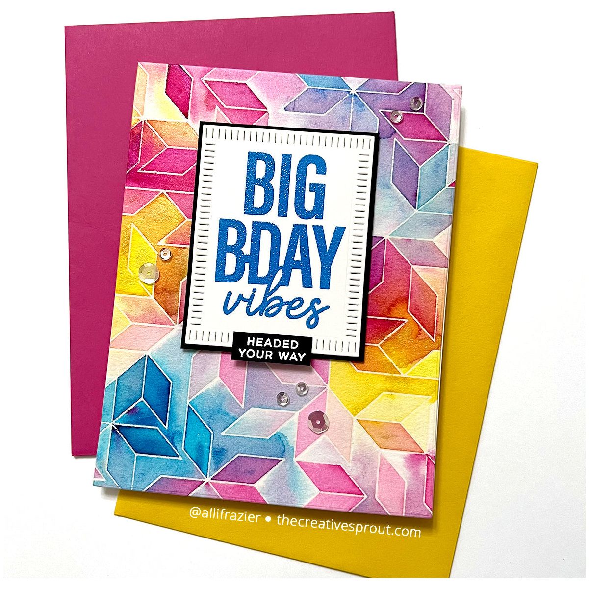Watercolor and Geometric Birthday Vibes | color-code:ALT01