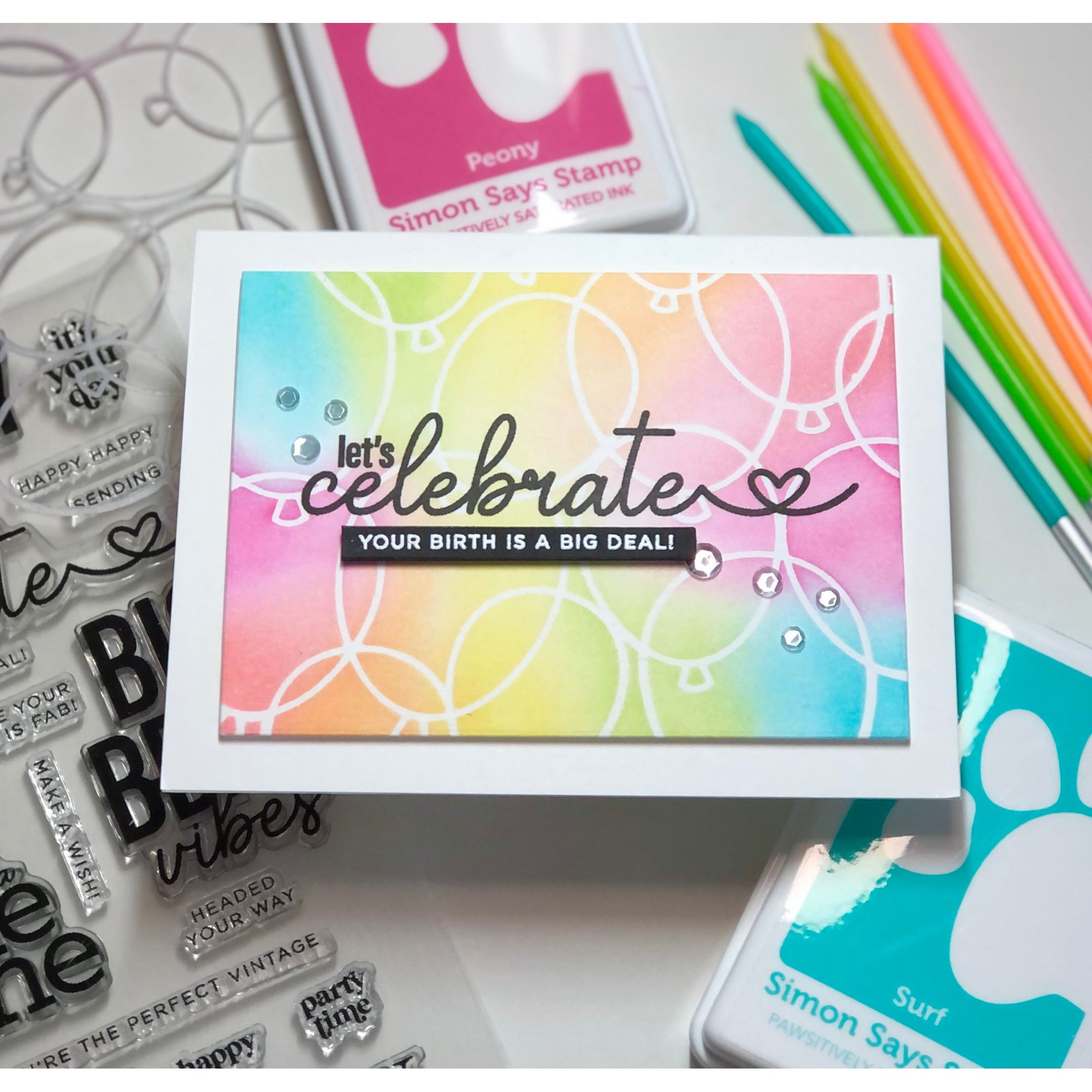 Balloons Celebrate Card | color-code:ALT12