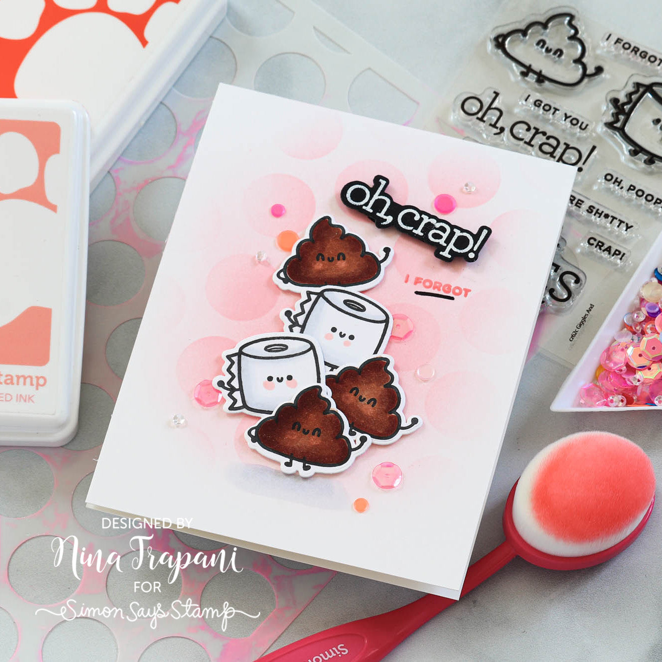 CZ Design Clear Stamps Giggles And cz62 Beautiful Days Oh Crap Card | color-code:ALT01