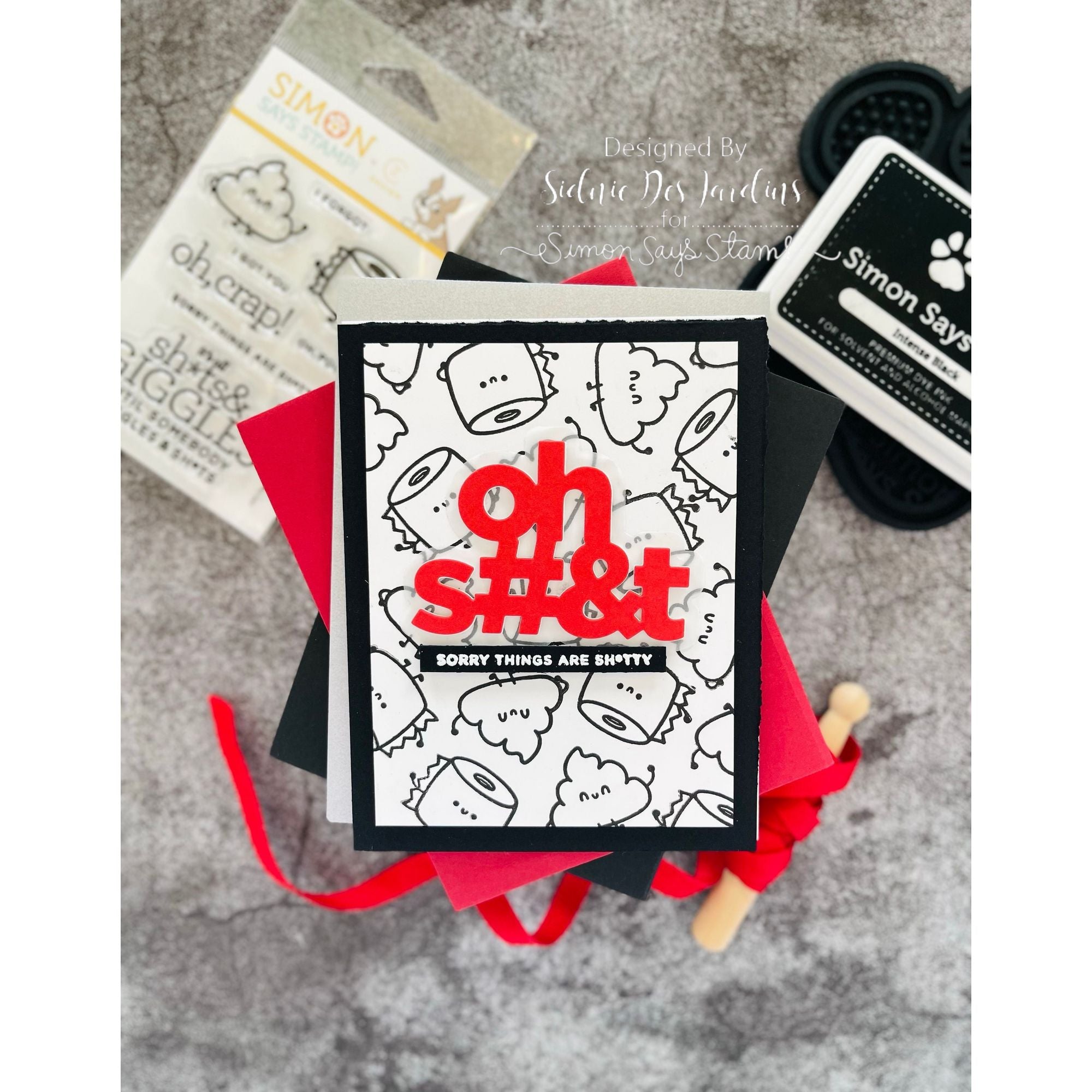 CZ Design Clear Stamps Giggles And cz62 Beautiful Days Potty Humor Card | color-code:ALT03