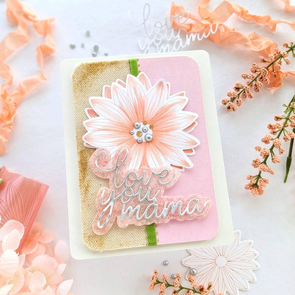CZ Design Wafer Dies Swoopy Love You Mama czd198 Mother's Day Card | color-code:ALT02