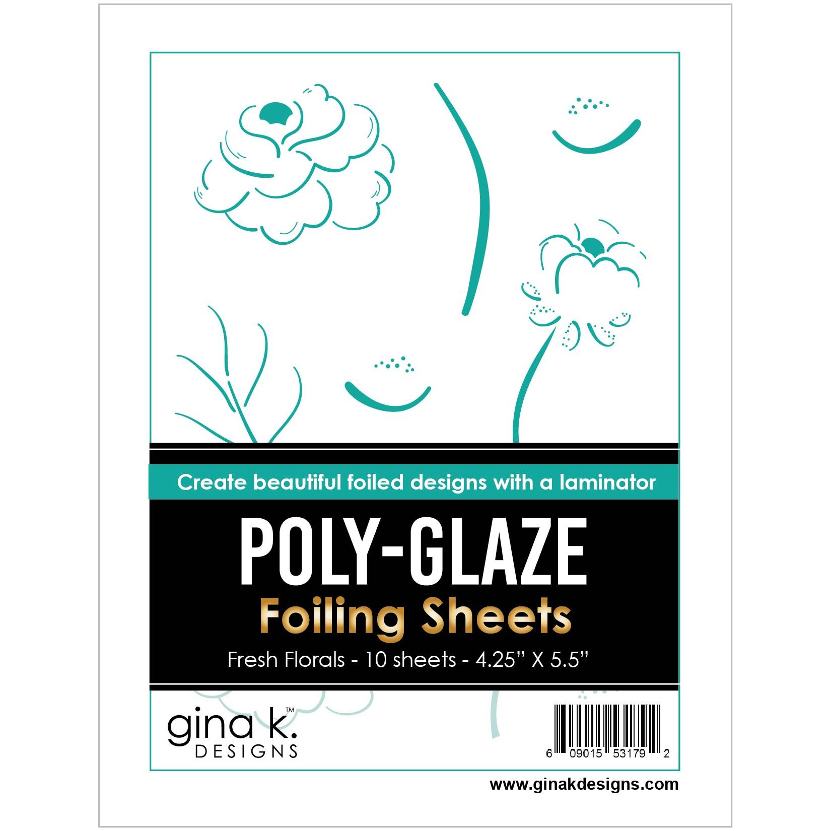 Gina K Designs Fresh Florals Poly-Glaze Foiling Sheets pgfff