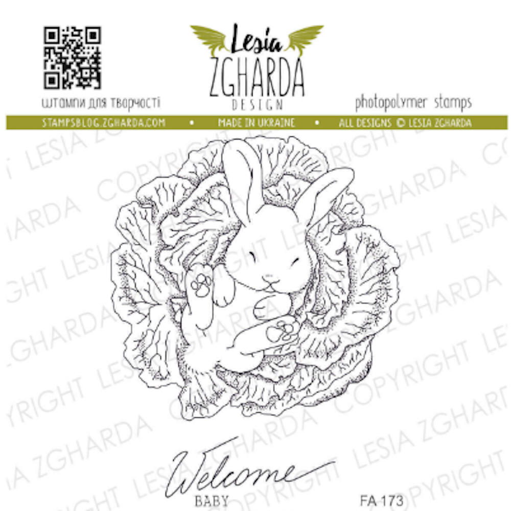 Lesia Zgharda Bunny in the Cabbage Clear Stamp fa173