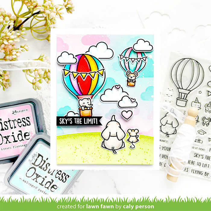 Tim Holtz Distress Oxide Ink Pad KITSCH FLAMINGO Ranger tdo72614 Sky's The Limit Card | color-code:ALT991