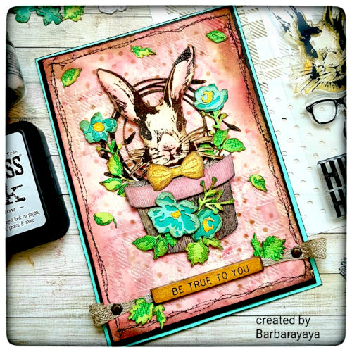 Tim Holtz Clear Stamps and Stencil HIPSTER BUNNY THMM164 | color-code:ALT02