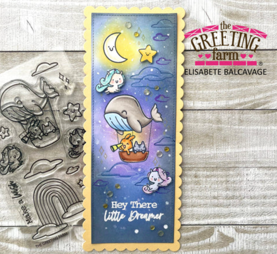 The Greeting Farm LITTLE DREAMER Clear Stamps tgf652 Scalloped Slimline | color-code:ALT03