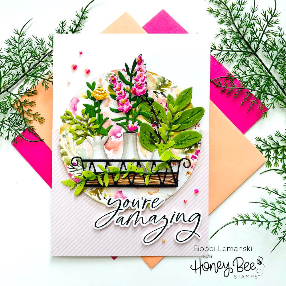 Honey Bee Bud Vases Dies hbds-budvs You're Amazing Card