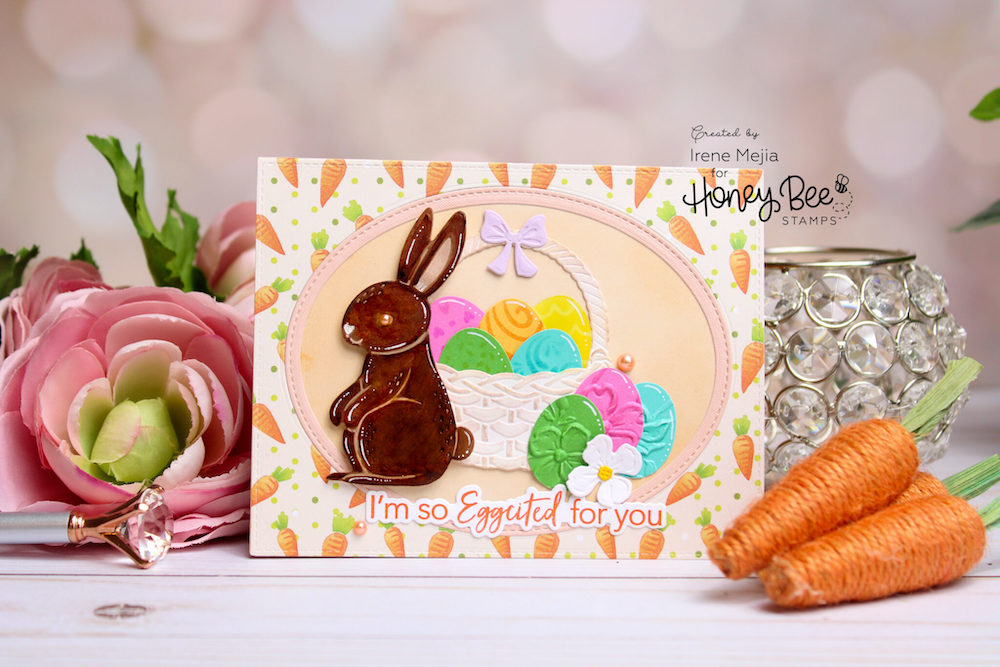 Honey Bee Bunny Basket Dies hbds-bunbt Chocolate Bunny Card
