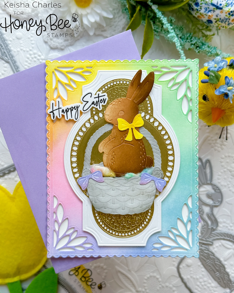 Honey Bee Bunny Basket Dies hbds-bunbt Bunny Basket Card | color-code:ALT01