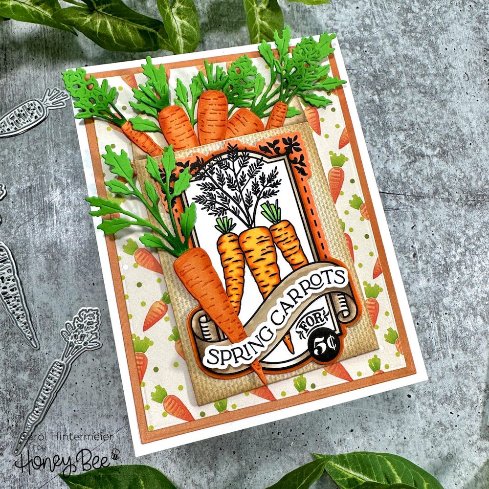 Honey Bee Lovely Layers Carrots Dies hbds-llcar Carrots Market Card