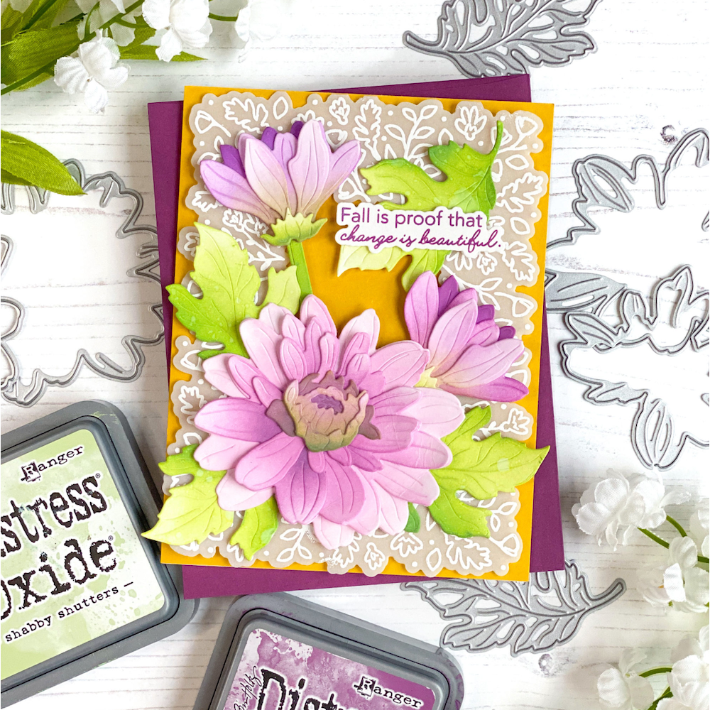Honey Bee LOVELY LAYERS MUMS Dies hbds-llmum Changing Seasons Autumn Card | color-code:ALT03