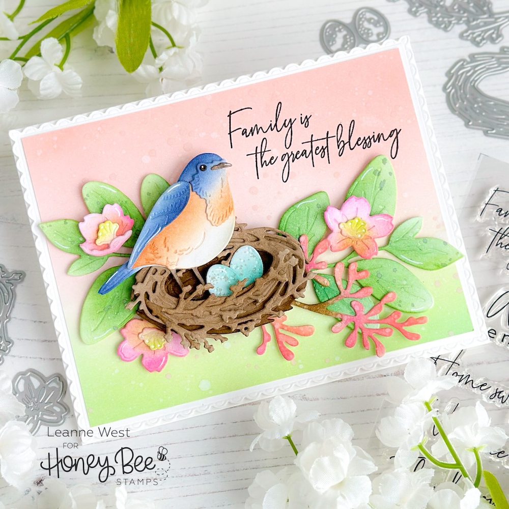 Honey Bee Lovely Layers Nest Dies hbds-llnes Family Is The Greatest Blessing Card
