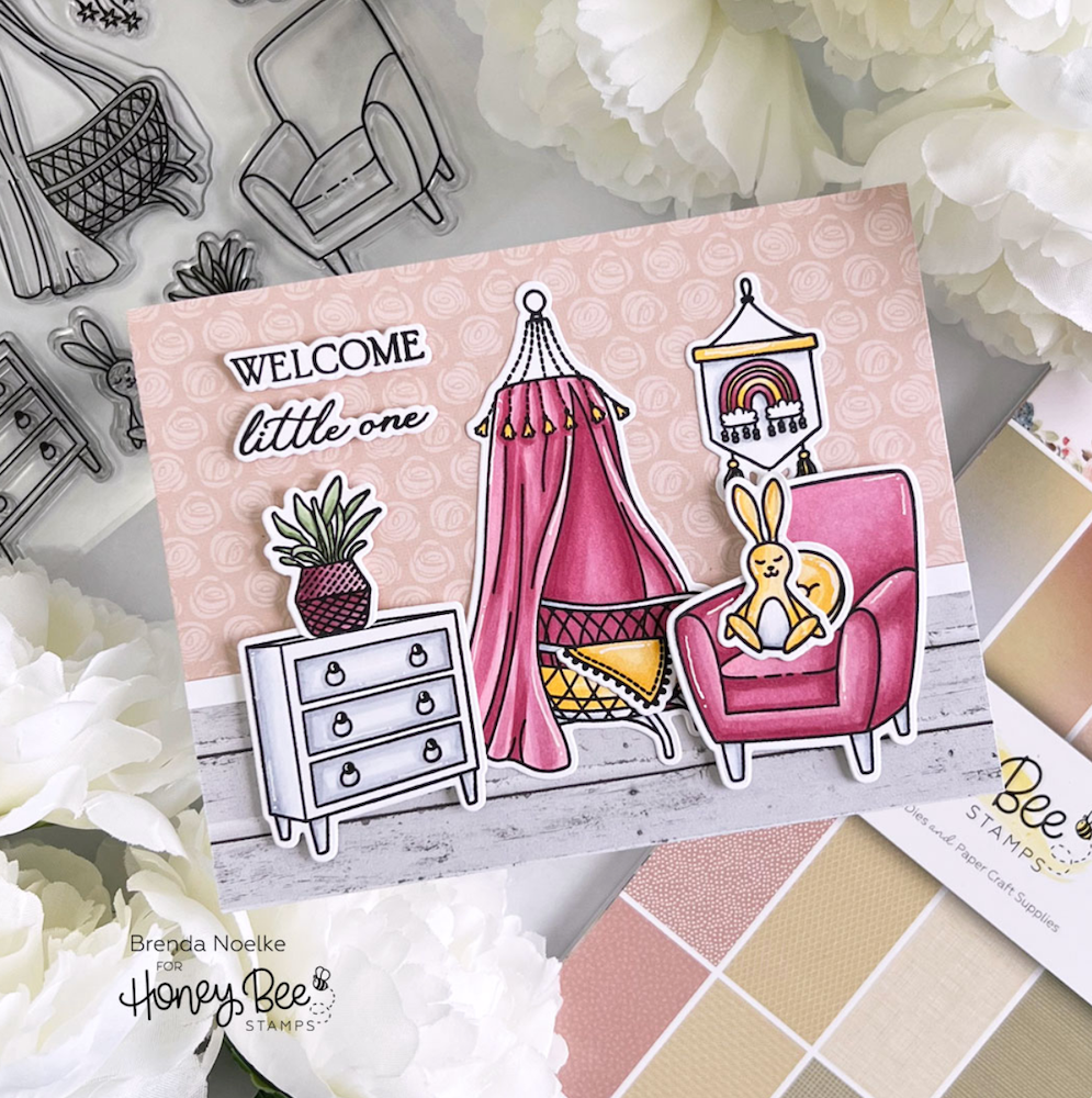 Honey Bee MARVELOUS MOMENTS 6 x 8.5 Paper Pad hbpa-035 Welcome Home Baby Card | color-code:ALT04
