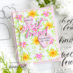 Honey Bee Daisy Lattice Stencil Set Of 4 hbsl-120 Hello Sweet Friend Card