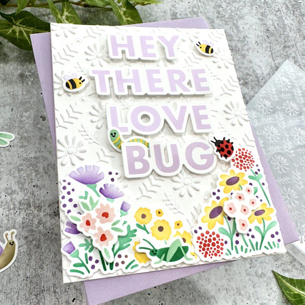 Honey Bee Spring Meadow Stencil Set Of 4 hbsl-124 Hey There Love Bug Card