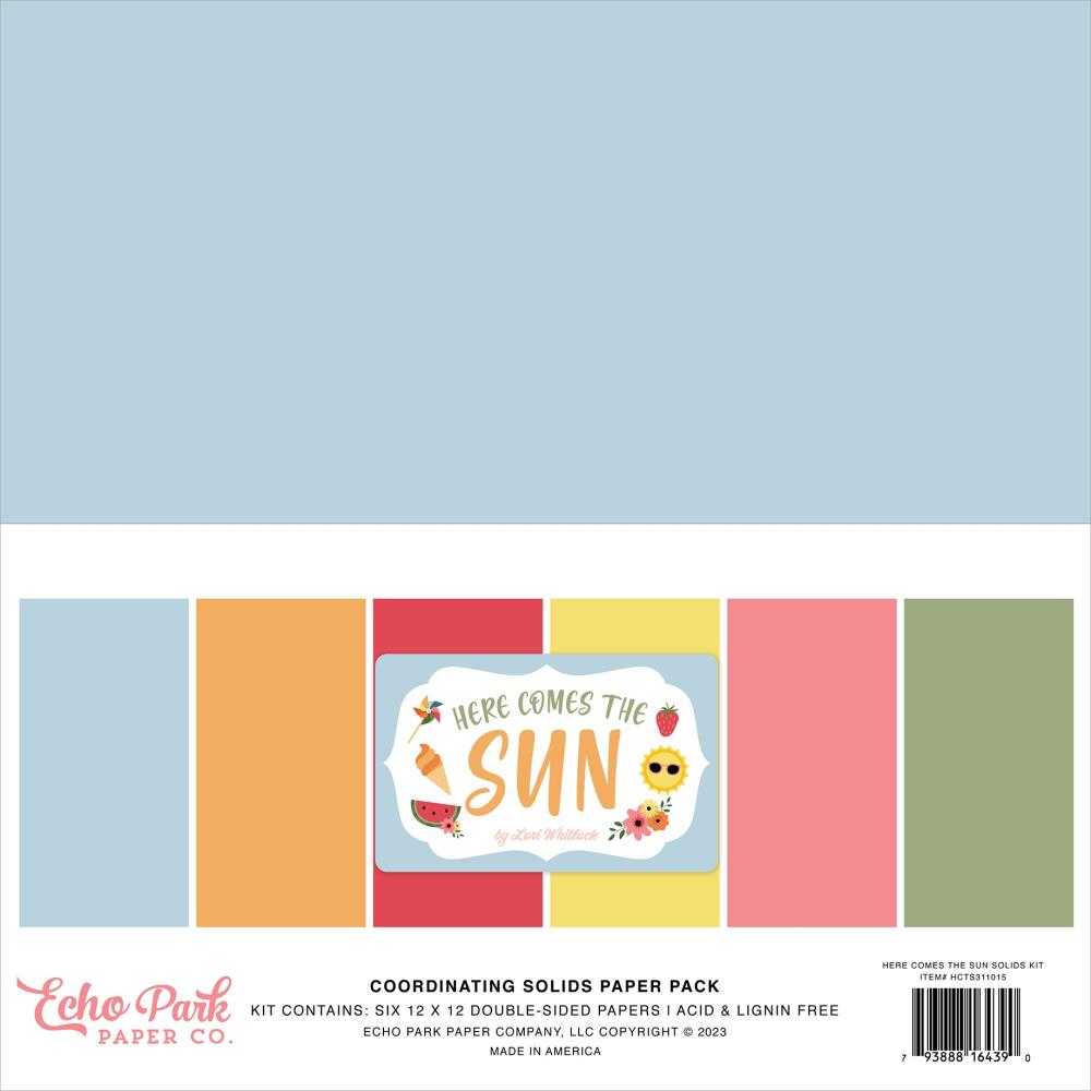 Echo Park Here Comes The Sun 12 x 12 Solids Kit hcts311015