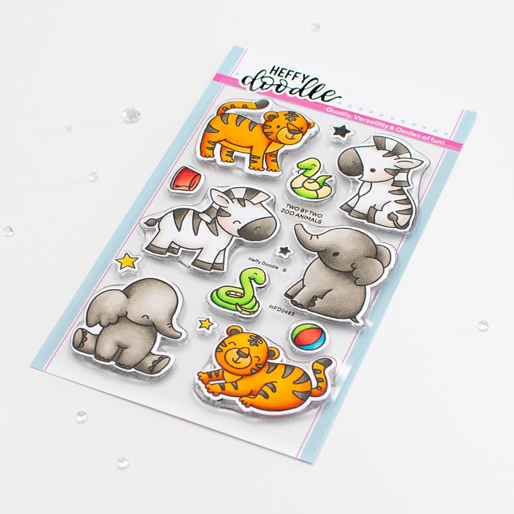 Heffy Doodle Two By Two Zoo Animals Clear Stamp Set hfd0483