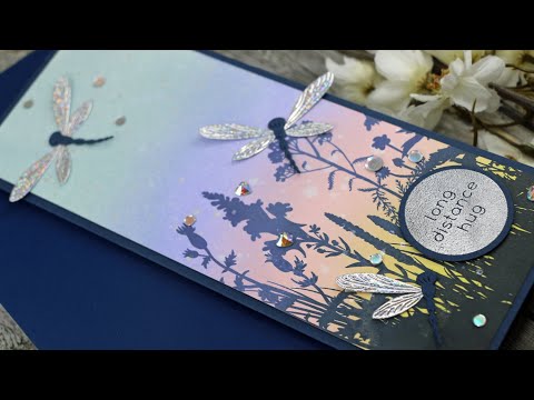 Simon Says Stamp! Simon Says Clear Stamps WILDFLOWERS sss201998 NEW Oxide Blend Slimline Card | SSS Wildflowers Stamp Set Take 4 Amy Rysavy