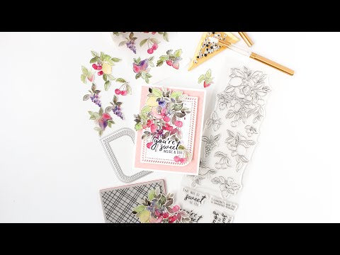 PinkFresh Studio Rounded and Braided Rectangle Die Set pf106es You're Sweet Floral Encouragement Card Video
