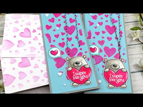 Simon Says Stamp! Simon Says Stamp Stencil TUMBLING HEARTS ssst121464