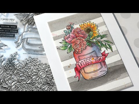 Simon Says Stamp! Simon Says Clear Stamps SUNSHINE FLOWERS sss202384c *