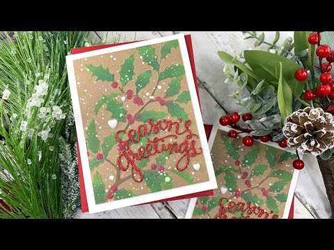 Simon Says Stamp! Simon Says Stamp Stencils HOLLY BRANCH ssst221608c Holiday Sparkle