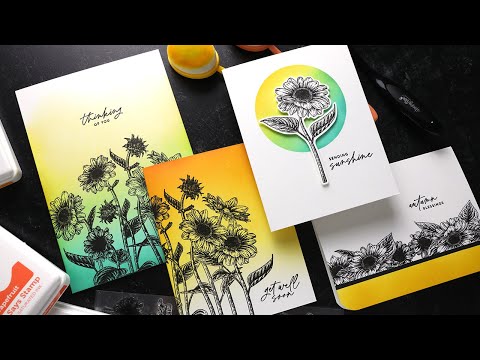 Simon Says Stamp! Simon Says Stamp SUNFLOWER FIELDS Wafer Dies sssd112612c