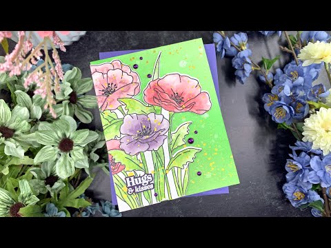 Simon Says Stamp! Simon Says Clear Stamps POPPY FIELD sss202607c