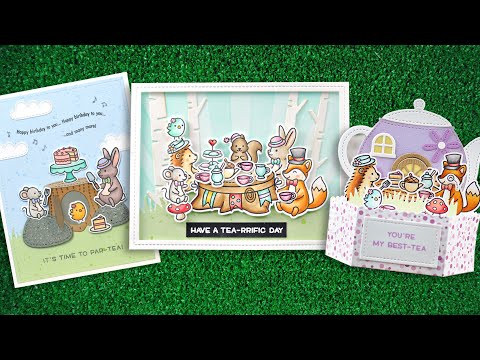 Simon Says Stamp! Lawn Fawn SET TEA-RRIFIC DAY ADD-ON Clear Stamps and Dies m2lftda
