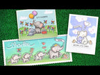 Lawn Fawn Elephant Parade Add-On Clear Stamps lf3067 start to finish cards