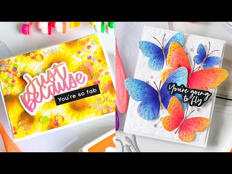 Simon Says Stamp! Simon Says Stamp Embossing Folder And Dies GRACEFUL BUTTERFLY SET sfd268