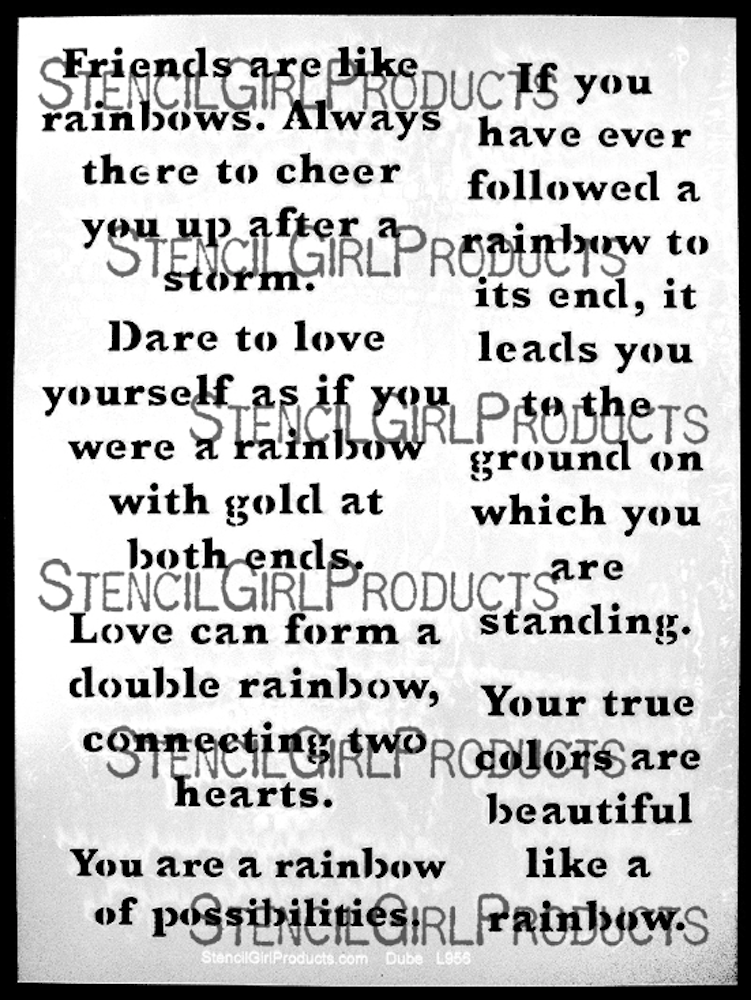 StencilGirl Rainbow Quotes Stencil l956