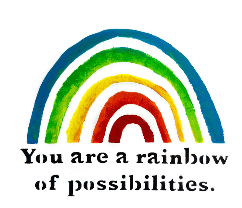 StencilGirl Rainbow Quotes Stencil l956 - You are a rainbow of possibilities 