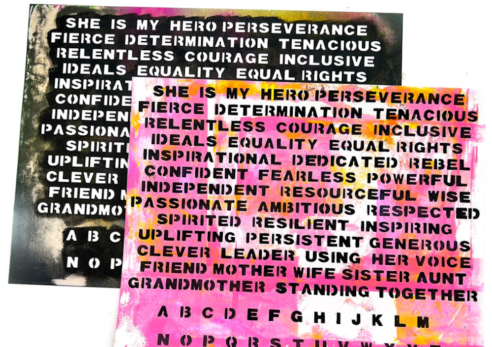StencilGirl Heroic Words Stencil l957 - She is my Hero