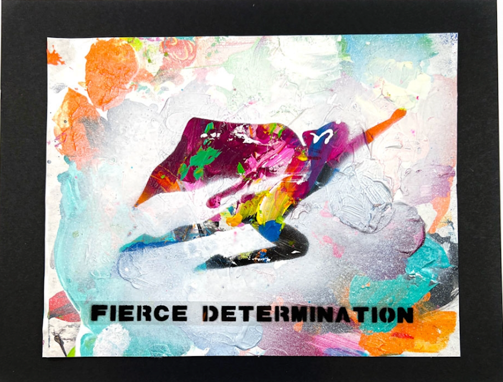 StencilGirl Heroic Words Stencil l957 - Fierce Determination 
