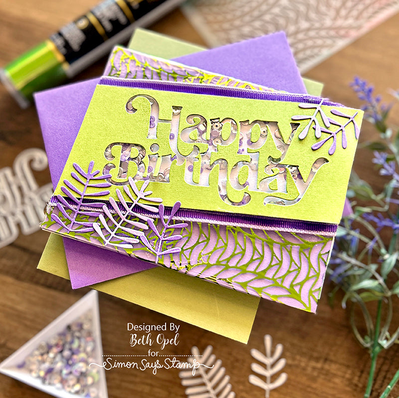 Simon Says Stamp Sequins Lilac Sparkle ls0423 Birthday Card | color-code:ALT07