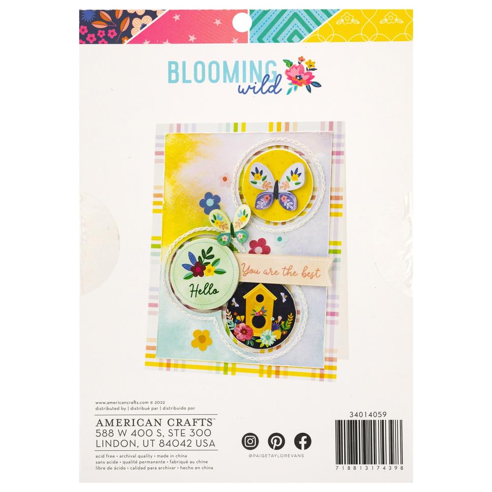American Crafts Paige Evans BLOOMING WILD 6 x 8 Paper Pad pe014059 - Back