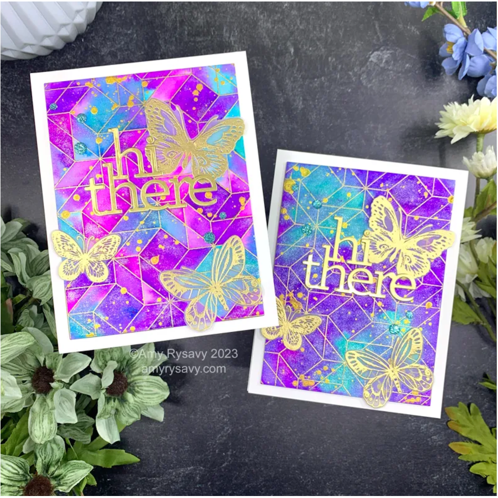 PinkFresh Studio AQUA Glitter Drops pf097es Hi There | color-code:ALT01