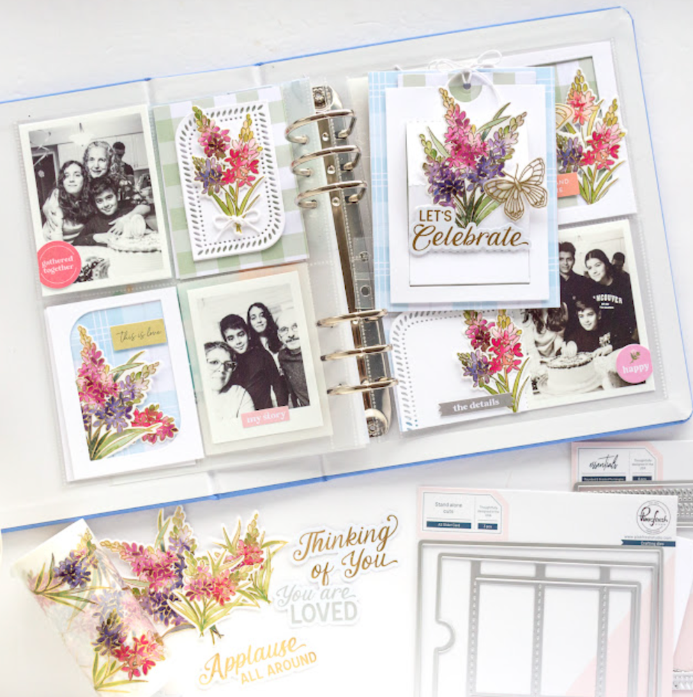 PinkFresh Studio Rounded and Braided Rectangle Die Set pf106es Birthday Journal Cards Project | color-code:ALT04