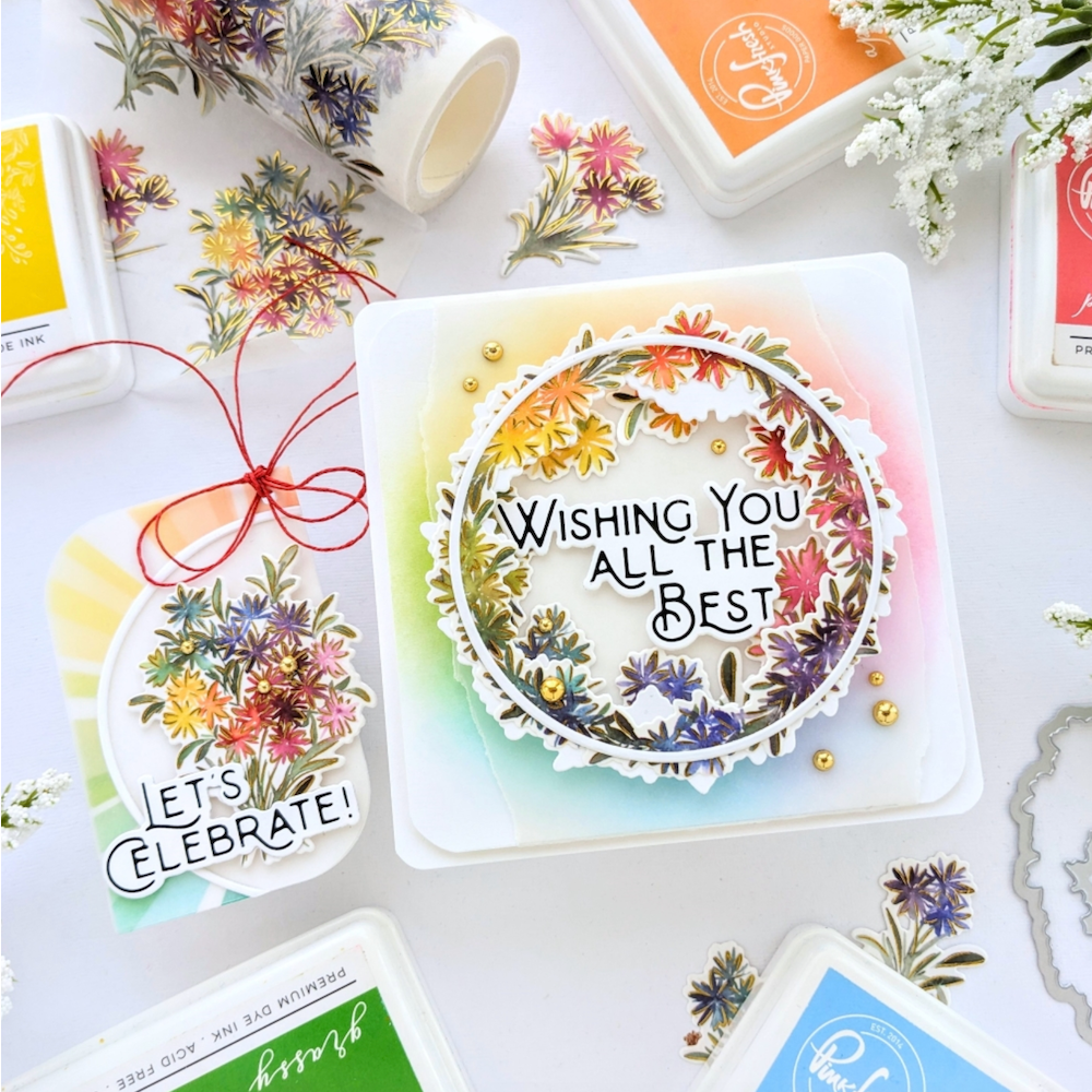 PinkFresh Studio Rounded and Braided Rectangle Die Set pf106es Card And Tag Set | color-code:ALT06