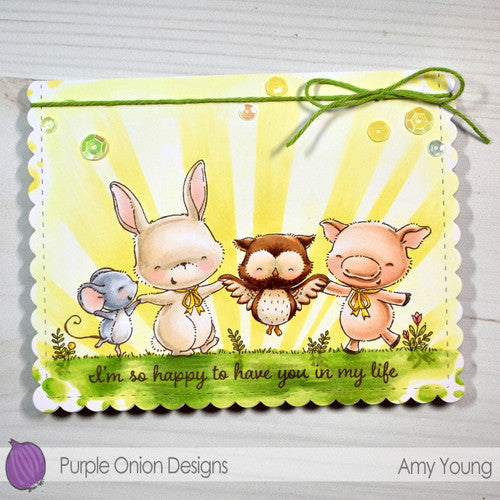 Purple Onion Designs Together Cling Stamp pod1316 sunshine rays card