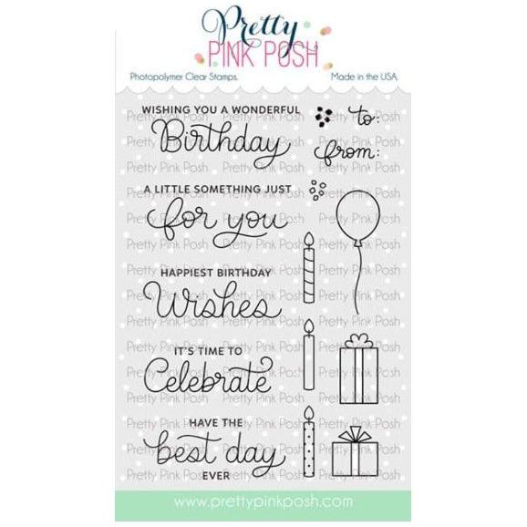 Pretty Pink Posh BIRTHDAY SENTIMENTS Clear Stamps